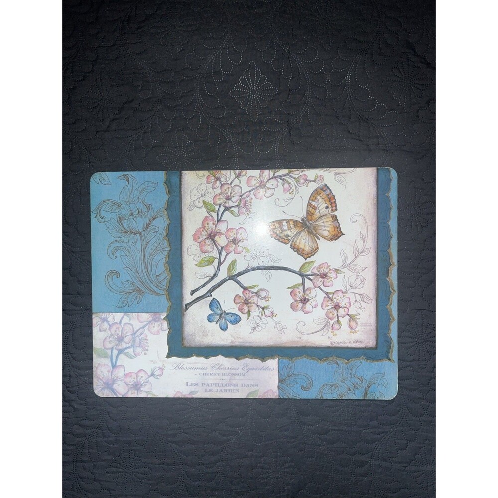 Le Jardin Butterfly Panel II by artist Kate McCormick Print Floral Placemat 1pc